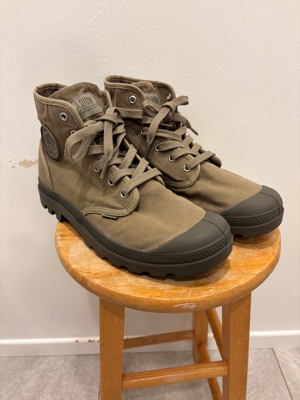 Palladium Pampa Hi Canvas Boots Olive Green High Top Sneaker Lug Sole Men 10